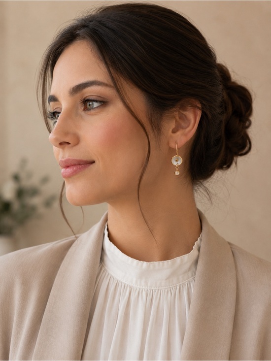 Matana Jewelry - Matana handmade delicate earrings with Zirconia